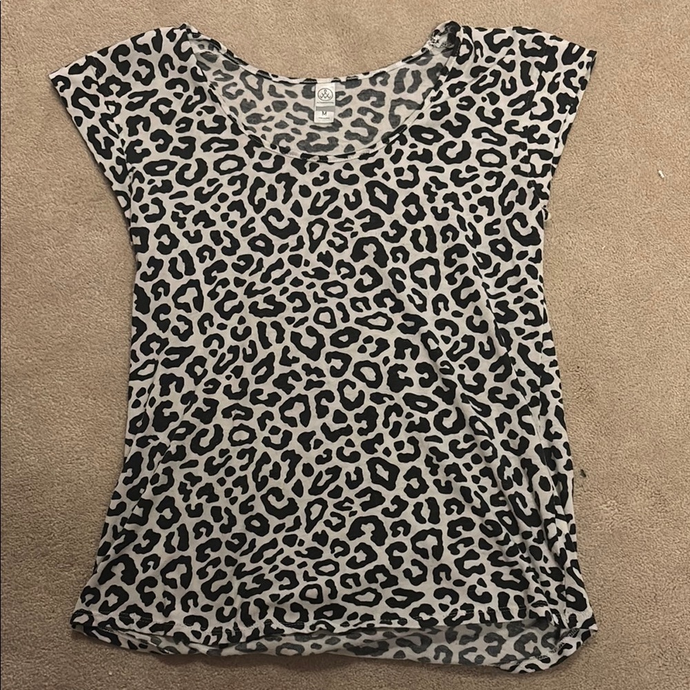 Alternative Black and Tan Fitted Cap Sleeve Tee